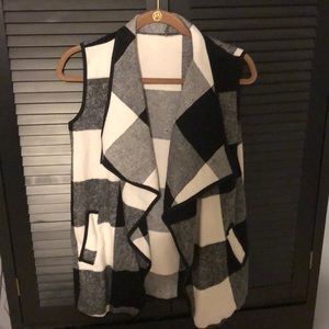 Buffalo plaid waterfall vest